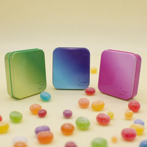 Оптовая продажа, квадратные металлические жестяные банки с логотипом, пустые крышки для хранения конфет, косметика, уникальная Прямоугольная форма - Product Image 1