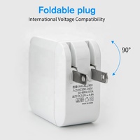 Pengisi Daya Dinding Ac Ponsel Usb Universal, Charger Dinding Ac Ponsel Dapat Dilipat 24W 5V 4,8 A