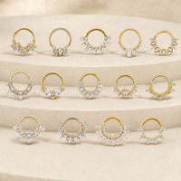 Kaishee Anneau de nez articulé en titane de qualité implantaire ASTM F136 pour piercing corporel, bijoux de piercing en titane, anneau de piercing en titane
