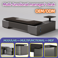 Bureau exécutif de luxe en bois de mélamine en forme de L avec table d'appoint nouveau modèle de bureau exécutif pour un usage domestique