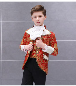 Costume de prince victorien pour enfant, veste de costume, cravate <span class=keywords><strong>jabot</strong></span>, tenue uniforme, cosplay, veste en dentelle, manteau pour garçon - Product Image 1