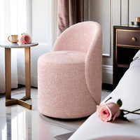 Tabouret de Coiffeuse Rotatif Moderne Nordique, Chaise de Loisirs Simple pour Chambre à Coucher avec Dossier, Table de Maquillage Domestique Rouge Subtil pour Dressing