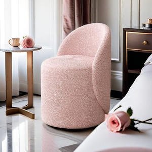 Tabouret de Coiffeuse Rotatif Moderne Nordique Simple Chaise de Loisirs pour Chambre à Coucher avec Dossier Table de Maquillage Domestique Rouge Discret pour Vestiaire - Product Image 2