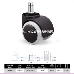 Rueda Giratoria de PU de 50 mm para Muebles, con Eje Roscado, Diseño Moderno y Duradero - Product Image 5