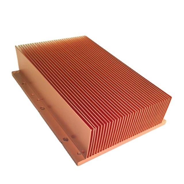 Hengjie High-Density Skived Fin Heat Sink Copper Aluminum Fins 90x90x27mm Silvery OEM Telecom/UPS/Inverters/Controllers China