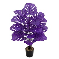 Feuille de Monstera Artificielle, Plante en Pot en PVC Souple, Fleurs Artificielles, Composition Florale, Décoration d'Intérieur de Style Nordique, Ornement Monstera