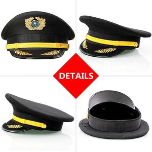 <span class=keywords><strong>Gorra</strong></span> <span class=keywords><strong>de</strong></span> Capitán Negra Desmontable Personalizada con Bordado 3D, Gorro <span class=keywords><strong>de</strong></span> Aviador Puntiagudo para Fiestas Casuales y Estilo <span class=keywords><strong>de</strong></span> Rol - Product Image 6