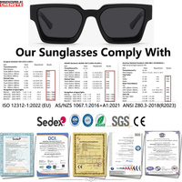 Lunettes de soleil carrées en acétate poli européen américain vintage surdimensionné pour hommes femmes CR39 UV400