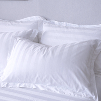 Vente en gros de linge de lit en coton pur blanc à rayures jacquard pour hôtel 5 étoiles, linge de lit d'hôtel