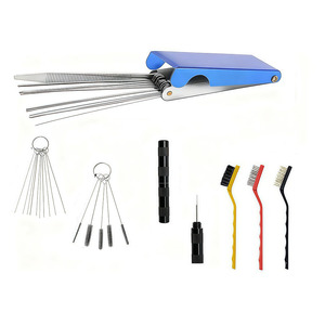 <b>Spray</b> Gun Cleaning Brush <b>Set</b> 7 Piece Metal Tools For Airbrush Nozzle Maintenance Auto Repair - Product Image 1