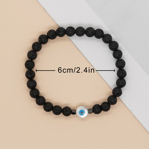 Bracelets en <span class=keywords><strong>pierre</strong></span> <span class=keywords><strong>de</strong></span> <span class=keywords><strong>lave</strong></span> Resoul Evil Eye, perles en pierres précieuses naturelles, perles en bois, amulette, bracelet <span class=keywords><strong>de</strong></span> couple pour homme et femme, bijoux tendance - Product Image 4