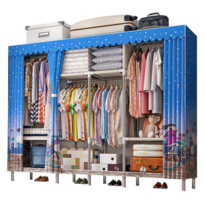 Armario sencillo <span class=keywords><strong>de</strong></span> tela ensamblada <span class=keywords><strong>de</strong></span> gran tamaño para dormitorio <span class=keywords><strong>al</strong></span> <span class=keywords><strong>por</strong></span> <span class=keywords><strong>mayor</strong></span>, armario <span class=keywords><strong>de</strong></span> <span class=keywords><strong>ropa</strong></span> desmontable <span class=keywords><strong>de</strong></span> tela Oxford a la moda - Product Image 1