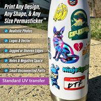 Autocollants de transfert UV 3D avec logo personnalisé, étiquette d'emballage, autocollant de transfert DTF doré, étiquette métallique imperméable pour flacon de parfum