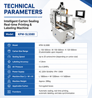 Machine de scellage automatique de cartons intelligente et adaptative avec impression et étiquetage en temps réel intégrés, scellage supérieur et inférieur des boîtes