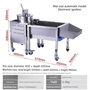 Nouvelle <span class=keywords><strong>machine</strong></span> distributrice automatique de pop-corn 220V chauffée au gaz pour centres commerciaux et boulangeries attire plus de clients - Product Image 3