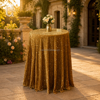 Nappe de table ronde en velours à paillettes pour mariage, banquet, réception, cérémonie, fête, décoration de salle d'événements