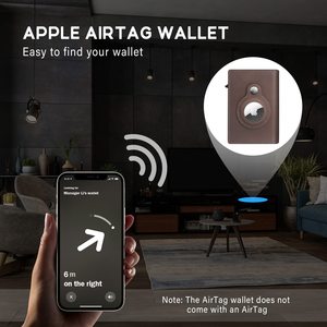 Portefeuille pour homme vintage en cuir PU avec fermeture magnétique, compartiment pour AirTag, <span class=keywords><strong>porte</strong></span>-cartes intelligent en aluminium - Product Image 4