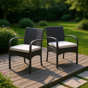 Ensemble de 2 chaises de salle à manger en osier Db Cordoba Pe, mobilier de jardin d'extérieur, style contemporain, revêtement durable - Product Image 2