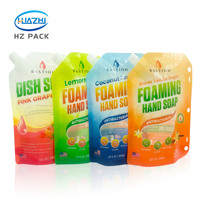 Sachet Doypack en plastique réutilisable à haute barrière avec impression personnalisée et bec verseur pour liquide de lavage, détergent lessive et savon pour les mains