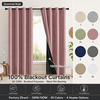 Paneles de Cortina Opaca para Sala de Estar y Dormitorio, Cortinas de Poliéster con Aislamiento Térmico y Ojales, Venta al por Mayor