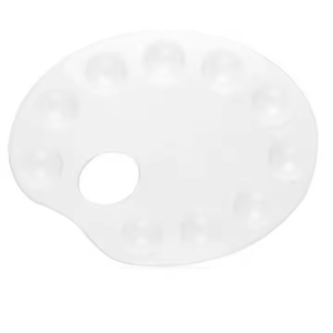 Xin Bowen Palette d'artiste en plastique de forme ovale de couleur blanche à conception <span class=keywords><strong>simple</strong></span> Palette de peinture <span class=keywords><strong>aquarelle</strong></span> vide pour fournitures d'art - Product Image 4