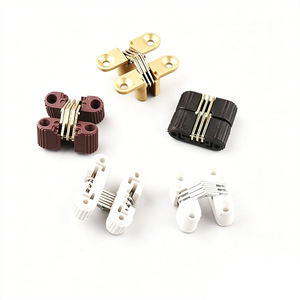 Bisagra Oculta en Forma de Cruz, Bisagra de Latón para Muebles, Montaje Empotrado, 180 Grados, Bisagra Oculta para Puerta de Armario, Diseño Moderno - Product Image 1