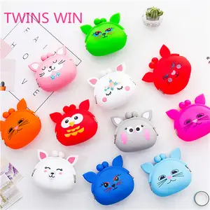 2020 Hot sales waterproof zipper children's Lovely Colorful cute animal shaped small purses women silicone coin purse pouch 801