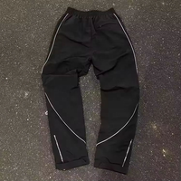 Ensemble de jogging léger en nylon personnalisé OEM, sweat à capuche respirant zippé et pantalon de survêtement, coupe-vent réfléchissant 3M imprimé