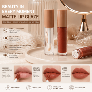 Rouge à lèvres liquide longue tenue hydratant mat-brillant, baume à lèvres waterproof résistant aux taches, gloss 5,5g # 09 Figurine Indifférente - Product Image 2