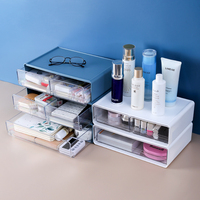 Tiroir Organisateur de bureau Transparent Empilable Plastique Cosmétique Bureau Mini Boîte de Rangement Armoire de Rangement
