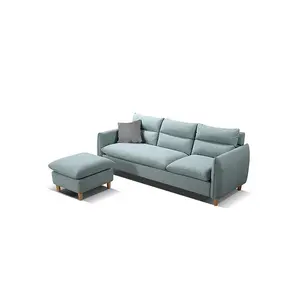İtalyan tarzı modern oturma odası mobilya küçük 3 kişilik kanepe yeşil döşemeli kumaş kanepe