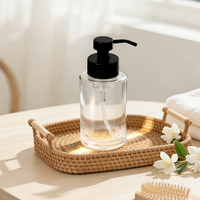 Lot de Bouteilles en Verre Transparent de 300 ml et 500 ml pour Savon Liquide Lavant pour les Mains avec Pompe Moussante pour Salle de Bain et Cuisine (Vente en Gros)