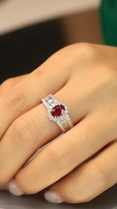 Custom Solid 18K Gold Classic Wedding Engagement <b>Ring</b> with Oval Natural <b>Ruby</b> Brilliant <b>for</b> <b>Women</b> Anniversary Gift - Product Image 3