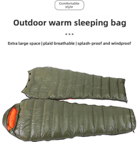 Sac de couchage mummy 90 % duvet d'oie blanc pour adultes, en nylon, léger et portable, équipement de camping d'hiver en extérieur