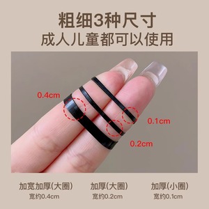 Coleteros elásticos gruesos negros, 1000 unidades, de PVC, para uso diario, sin dejar marcas, para mujer - Product Image 4