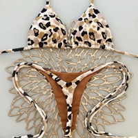 YY6531 Bikini Seksi Motif Leopard Bolak-Balik dengan Ikat Bawah Seksi