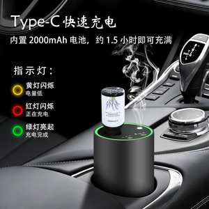 Portable Car <b>Mounted</b> Essential Oil Diffuser Aluminum Alloy Smart Aroma <b>Spray</b> For Vehicle Home Use 10-50ML Capacity - Product Image 5