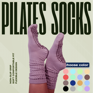 低起订量棉质缩褶休闲袜女式防滑瑜伽普拉提袜防滑时尚运动品牌定制袜子 - Product Image 1
