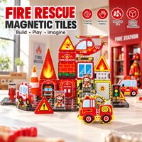 Boîte en métal, mini tuiles magnétiques, blocs de construction magnétiques de 3,75 cm, ensemble de voyage, jouet éducatif pour les tout-petits, les enfants, les garçons et les filles