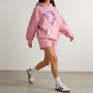Nuovi Arrivi 2026: Set da Donna 2 Pezzi con Felpa e Pantaloncini Stampati Personalizzati, Completo Morbido per il Tempo Libero - Product Image 3
