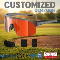 Lunettes de soleil de baseball personnalisées avec logo, lunettes de softball pour jeunes, verres PC résistants aux chocs, OEM/ODM, vente en gros, lunettes de sport d'extérieur
