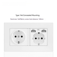 Prise murale double pôle PC intelligente standard européenne 3 voies/4 voies OEM ODM 10A/16A 220V, interrupteurs de prise électrique universels