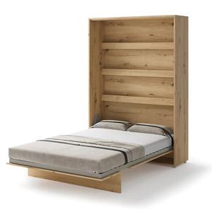 <span class=keywords><strong>Lit</strong></span> mural vertical moderne en bois, <span class=keywords><strong>lit</strong></span> pliant caché avec étagères, gain de place, pliable, blanc/noir/personnalisé, montage facile - Product Image 3