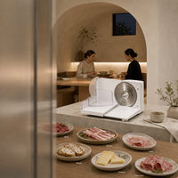 Trancheuse à viande électrique compacte 150W pour la maison, fonctionnement silencieux et sûr, design portable pour trancher la viande, le fromage et les légumes