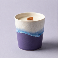 Décoration d'intérieur, tasse en céramique personnalisable, bougie parfumée à la cire de soja naturelle, mèche en bois, parfum durable