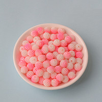 Perles en Plastique à Effet Dégradé de 10mm, 12mm, 15mm avec Trou pour la Fabrication de Sacs, Perles ABS pour la Création de Bijoux