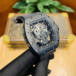 Reloj de Cerámica de Alta Calidad con Correa de Caucho, Movimiento Mecánico con Reserva de Marcha, Caja Tonneau de Lujo de 24 mm, para Hombres que se Desplazan Diariamente - Product Image 3