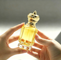 Flacon de parfum en verre vide de luxe personnalisé, transparent, avec pompe à sertir, 50 ml, 100 ml, écologique, recyclable, avec boîte d'emballage et pulvérisateur à pompe