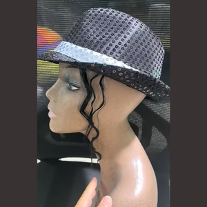 Ecowalson DISCO Beach Sequin Hat Tie Gloves Set Winter Pop Super Star Costume Accessories Adult Rock Super Star Party Hats - Product Image 4