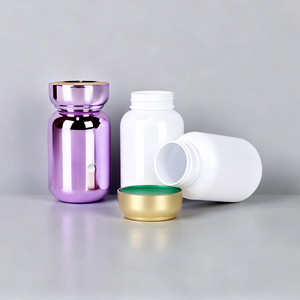 Bouteille en plastique PET vide de 150 ml avec élégant bouchon à vis décoratif en plastique, bouteille d'emballage de qualité alimentaire - Product Image 1